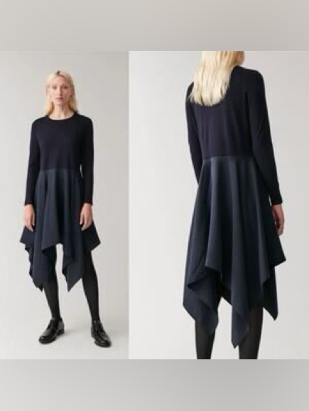 Cos sweater Asymmetric Long-Sleeve Dress